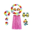 thumbnail image 2 of Traje De Falda De Hierba Traje de falda de hierba para fiesta, disfraz hawaiano para escenario de playa (rosa) Ndcxsfigh Libre de BPA, 2 of 6