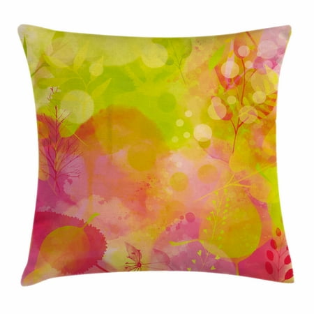 Pastel Throw Pillow Cushion Cover Nature Inspired Watercolor Pastel Throw Pillow Cushion Cover Nature Inspired Watercolor Paintbrush Spring Yard Psychedelic Artwork Decorative