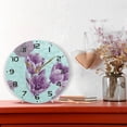 thumbnail image 6 of Dreamtimes Purple Flower Wall Clock, 10 Inch Silent Non Ticking Round Clock Oil Painting Clock Easy to Read Clock for Living Room Bedroom Bathroom Home Decor, 6 of 7