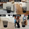 thumbnail image 4 of Black Mesh Trash Cans 4 Gallon 10 Pack Metal Wire Wastebaskets Waste Basket Trash Can Small Trash Cans Recycling Garbage Container Bin for Office Home Bedroom, 4 of 8