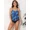 blue, variant on Womens Padded Swimsuit Top No Bottom Tankini Tops Only Loose Fit Swim Top Scoop Neck Tie Side Bathing Suits Top