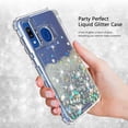 thumbnail image 5 of Galaxy A20 Case, Galaxy A30 Case Hard Clear Glitter Sparkle Flowing Liquid Case - Silver, 5 of 7