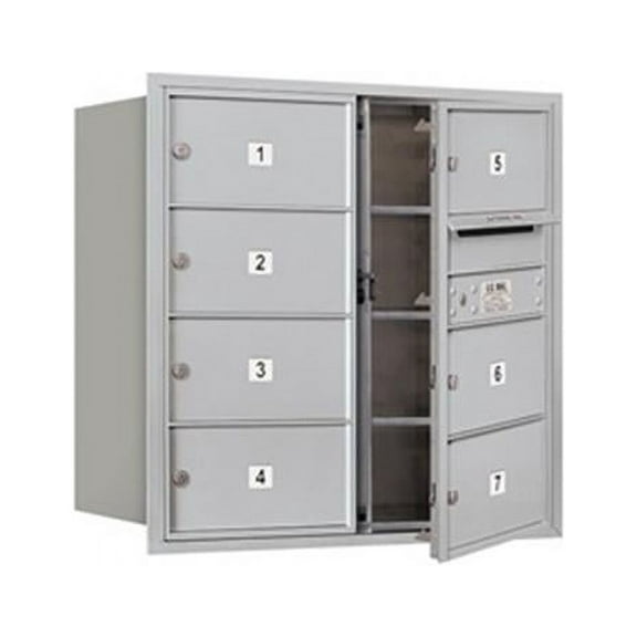 Salsbury 3708D-07AFU 4C Horizontal Mailbox 8 Door High Unit - 30.50 Inches - Double Column - 7 Mb2 Doors - Aluminum - Front Loading - Usps Access