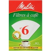 Melitta #6 White Cone Coffee Filter, 40 Ct