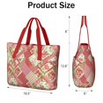 thumbnail image 3 of Tote Bag for Women - Pioneer Flower Shoulder Bag - Large Utility Work Duffle Bag with Zipper Handbag for Travel, Work, Sprots, 3 of 5