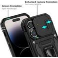 thumbnail image 3 of for iPhone 14 Pro Case with Slide Camera Cover Drop Tested Military Grade Heavy Duty Protective Durable Sturdy Rotate Ring Kickstand Phone Case for iPhone 14 Pro(Black), 3 of 14