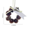 thumbnail image 3 of Pinecone Wreath under $5! Cagogo Mini Pinecone Christmas Wreath, Rustic Natural Ornament, Hanging Tree Decoration, Fireplace Mantel Decor, Holiday Window Accent, Set of Two Wreaths, 3 of 6