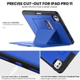 thumbnail image 3 of Allytechgroup iPad Pro 11 Inch 2024 Case, Multi Angle Viewing Stand Auto Sleep Wake Build In Screen Protector Shockproof Protective Flip Case Cover for Apple iPad Pro 11" M4 2024, Blue, 3 of 10