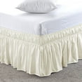 thumbnail image 2 of Bed Skirt Wrap Around 30" Drop, Fully Elastic Dust Ruffle, Extra Soft and Luxury, Fade Resistant, Machine Washable Luxurious Fabric, Full Size - Ivory Solid., 2 of 5