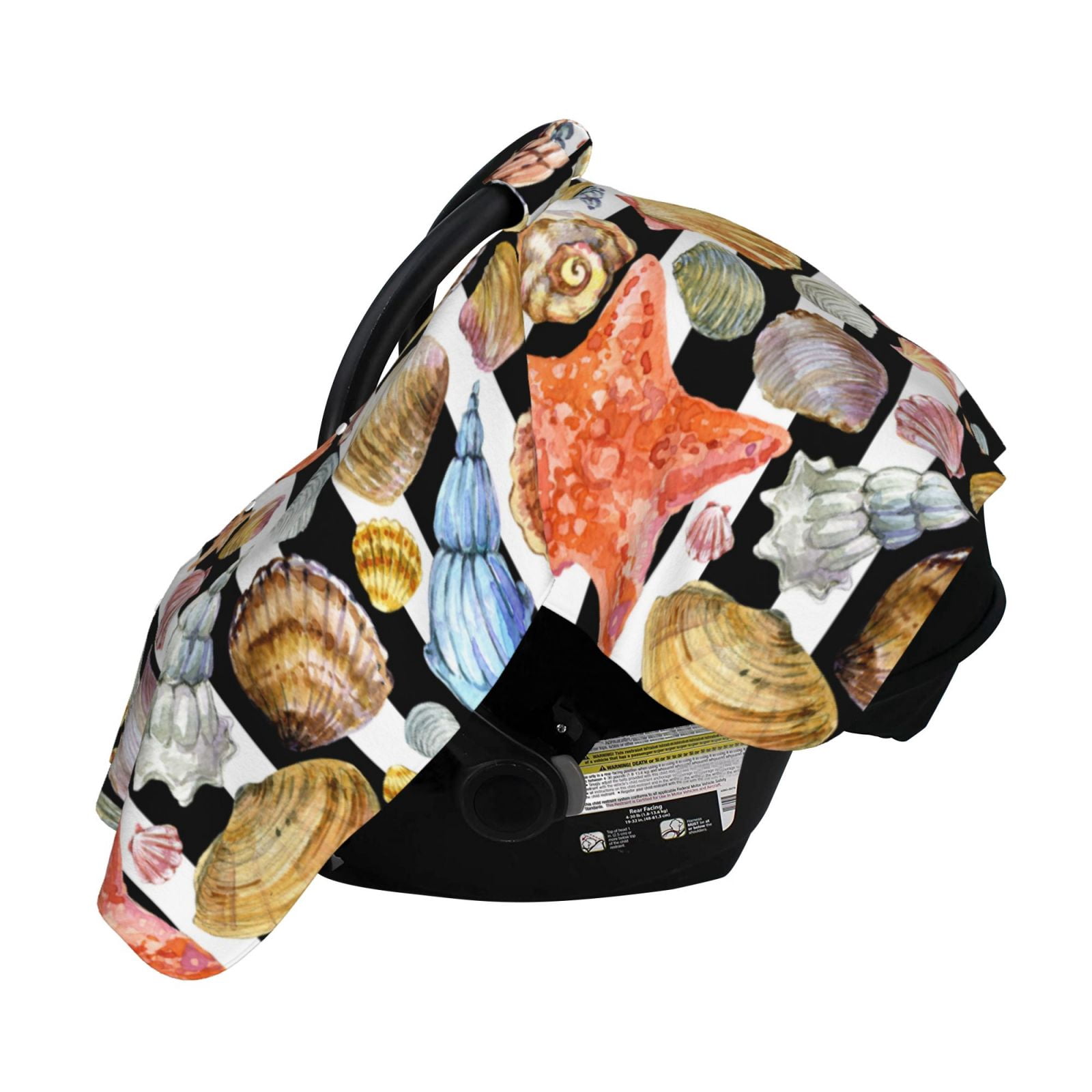 Naloa Sea Shell Baby Car Seat Cover, Breathable Baby Carrier Cover, Multiuse Baby Carrier Cover & Nursing Breastfeeding Cover