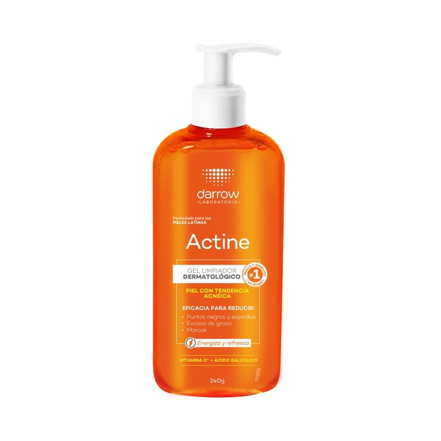 DARROW Gel Limpiador Facial, Actine Vitamina C, Piel Grasa y/o con tendencia acnéica, 240g