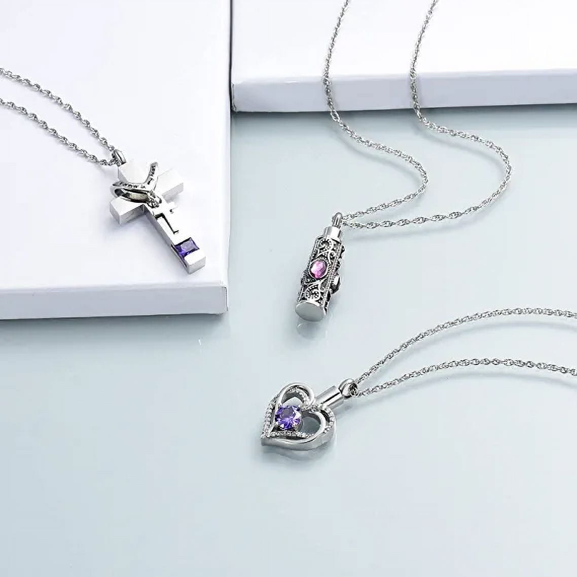 Heart Of Ashes Cremation Jewelry For Ashes Crystal Birthstone Urn