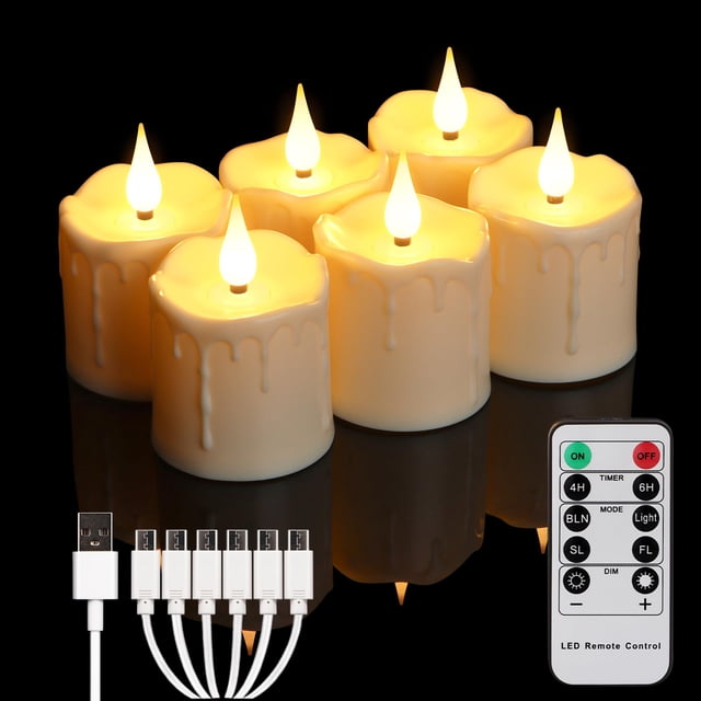 Velas votivas LED recargables FREEPOWER 5 x 7,5 cm impermeables