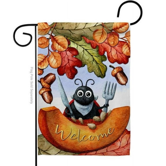 Ornament Collection G192671-BO 13 x 18.5 in. Hungry Ladybug Garden Flag with Fall Harvest & Autumn Double-Sided Decorative Vertical Flags House Decoration Banner Yard Gift