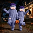 thumbnail image 5 of Silly Big Mouth Monster Onesie, Funny Big Mouth Monster Onesie Pajamas, Soft Plush Loungewear, with Comb, Dark Purple M, 5 of 6