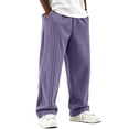 thumbnail image 5 of SAWOBUUN Men's Wide Leg Corduroy Pants Elastic Waist Loose Fit Trousers Soft Straight Leg Casual Slacks for Fall Winter, 5 of 7