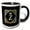 Black/White, variant on 3drose, Letter Z- Image of Monogram with Crown and Blue Star- Not Metal Foil, 11oz Two-tone Red Mug