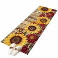 thumbnail image 2 of 2'x6' Rug Runners for Hallways Kitchen, Sunflower Brown Wooden Non Slip Entryway Beside Floor Carpet Runner, Vintage Flowers Butterfly Washable Laundry Room Bedroom Throw Rugs Mat for Family Pet, 2 of 8