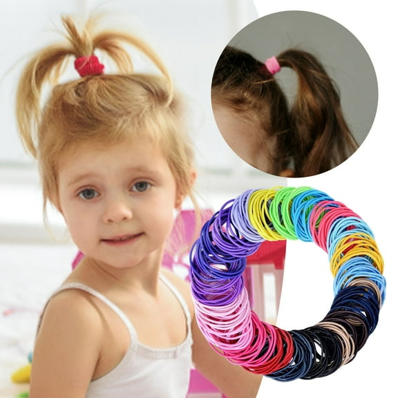 Bradem 200PCS Baby Hair Ties - 3mm Thick Multicolor Elastic Bands, No Damage for Toddlers & Kids