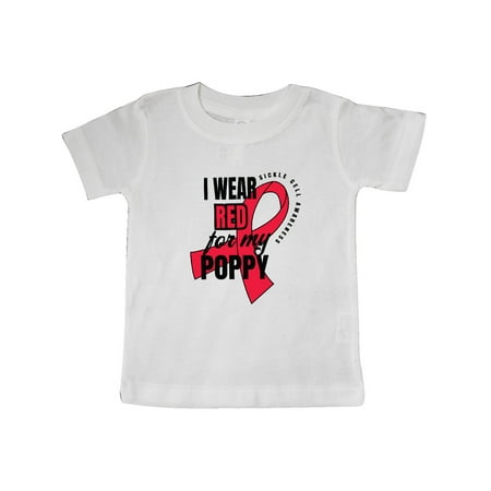 

Inktastic Sickle Cell Awareness I Wear Red For My Poppy Gift Baby Boy or Baby Girl T-Shirt