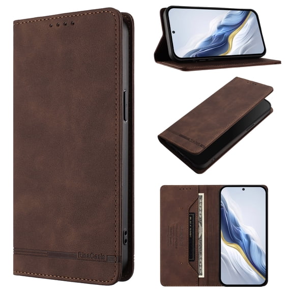 Case for Motorola Moto G 5G 2025 / Moto G 5G 2026, Shockproof PU Leather Flip Wallet Case with RFID Block Card Slots Kickstand Magnetic Phone Cover, Brown