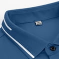 thumbnail image 2 of Josdec Men's Solid Color Short Sleeve Polo Shirt, Breathable Striped Trim Collar Casual Business Summer Top M-XXXXL, 2 of 7