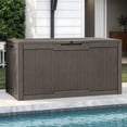 thumbnail image 3 of Uforic Lockable 100 Gallon Resin Deck Box, Heavy-Duty Weather Resistant Outdoor Storage Chest, Versatile Storage Solution for Patio Accessories and Daily Essentials,Light Brown, 3 of 7
