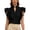Black, variant on Women's Stand Collar Ruffle Trim Tank Top Summer Sweet V-Neck Sleeveless Blouse Loose Fit Fashion Boho Beach Vacation Tops Black