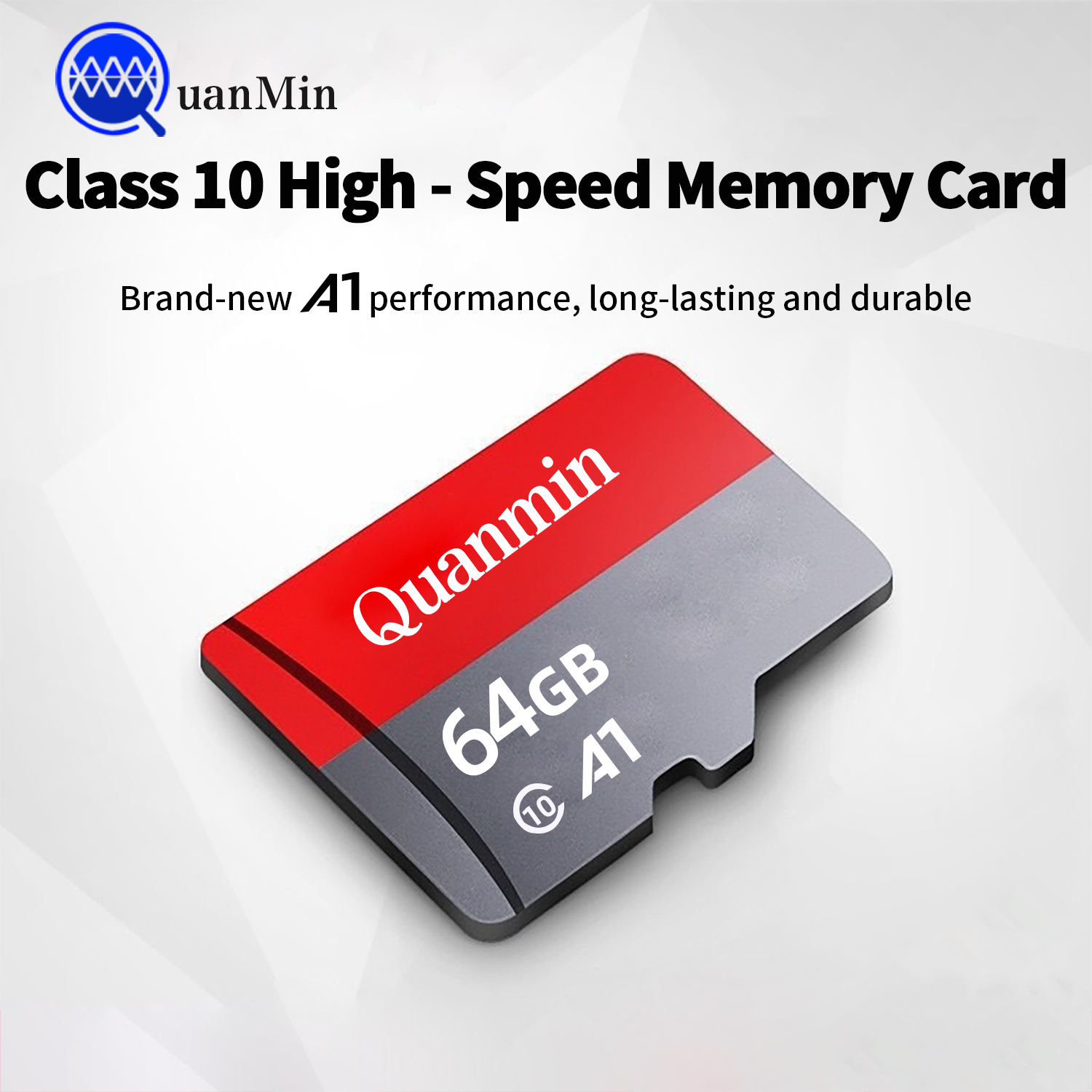 Quanmin 64GB Ultra SD UHS-I Memory Card with Adapter Memory Flash Card Class 10 for Mobile Devices,Read Speed up to 100 MB/s, Black