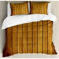 thumbnail image 3 of Brown Duvet Cover Set, Wooden Plank Texture Tree Timber Floor Vintage Style Natural Illustration, Decorative 2 Piece Bedding Set with 1 Pillow Shams, Twin Size, Dark Brown Pale Brown, by Ambesonne, 3 of 3