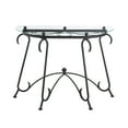 thumbnail image 4 of Rustic Black Sturdy Console Coffee Table Tempered Glass Surface for Living Room, 4 of 9