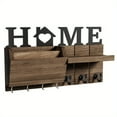 thumbnail image 4 of 1pc Wall Hanging Storage Holder, Wooden Wall Mounted Storage Rack With 7 Hooks,, 4 of 12