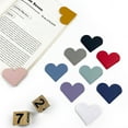 thumbnail image 4 of TNOBHG Faux Leather Heart Bookmark 2pcs Simple Heart Shape Bookmarks Handmade Artificial Leather Label Notepad Label Book Reading Bookmarks Wipe Clean, 4 of 8
