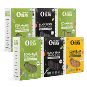 The Only Bean - Organic Edamame, Soy, Black Bean Spaghetti and Fettuccine, Gluten Free Pasta, 8oz (Variety 6 Pack)