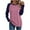019 Hot Pink, variant on Womens Baseball Tee 3/4 Sleeve Fashion Crewneck Tops Color Block Blouse Casual Raglan Shirt