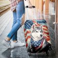 thumbnail image 3 of Patriot Siberian Husky We Will Never Forget Patriotic Remembrance Day Travel Luggage Cover Husky Dog Lover Gifts Suitcase Dust Protective Decor - 12014, 3 of 5