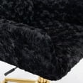thumbnail image 4 of Furniture Office Chair,  Artificial Rabbit Hair Makeup Vanity Chair Chair, 360 Comfy Swivel Armchair with Wheels, Modern Height Adjustable Cute Vanity Chair for Living Room Small Spaces Black, 4 of 7