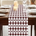 thumbnail image 3 of Table Runners 120 Inches Long Dress Scarves, Retro Boho Farmhouse Coffee/Dining/Kitchen Table Runner for Living Room, Dark Red Geometric Pattern Rhombic Bohemia 13x120 Inch, 3 of 9
