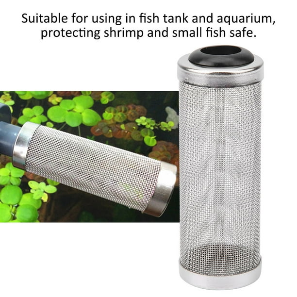 Qiilu Aquarium Filter, Aquarium Filter Case,Aquarium Fish Tank Stainless  Steel Mesh Filter Net Case Cover Protect Shrimp Fish 