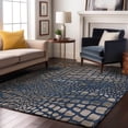 thumbnail image 5 of HomeRoots 677935 5 x 8 ft. Navy Blue, Gray & Taupe Abstract Geometric Washable Machine Made Rectangle Area Rug with UV Protection, 5 of 9