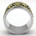 thumbnail image 3 of Two-Tone IP Gold (Ion Plating) Stainless Steel Ring with Epoxy in Jet for Women Celtic Theme Jet Stone Color Style TK2236 Size 12, 3 of 4