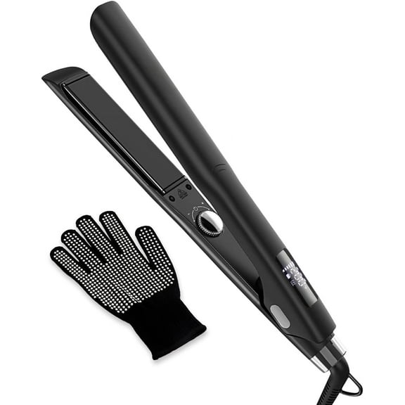 Hair Straightener, MCH Heating 15 Seconds Fast Heating Professional Hair Straightener, Straightener for Curling and Straightening, Achieve Straight or Curly Hair, 80-250°C, Black