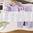 thumbnail image 4 of TOWED22 Baby Girl Fall Clothes Long Sleeve Flower Tops + Pants Set Toddler Winter Outfits,Purple,2-3 Y, 4 of 9