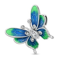 KUNSIR 925 Sterling Silver Charm Dream Chasing Butterfly Bead Charm For Bracelet