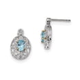 thumbnail image 1 of 925 Sterling Silver 14k Sky Blue Topaz Diamond Earrings Drop Dangle, 1 of 6
