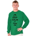 thumbnail image 5 of Keep Calm Fish On Fishing Enthusiast Men's Long Sleeve Tee T Shirt Brisco Brands S, 5 of 6