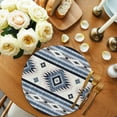 thumbnail image 3 of Round Placemats Set of 4 Blue Boho Aztec Place Mats Washable Woven Placemat Southwest Tribal Geometric Circle Braided Table Mat for Kitchen Dining Table Party Home Decor 15 Inch, 3 of 8