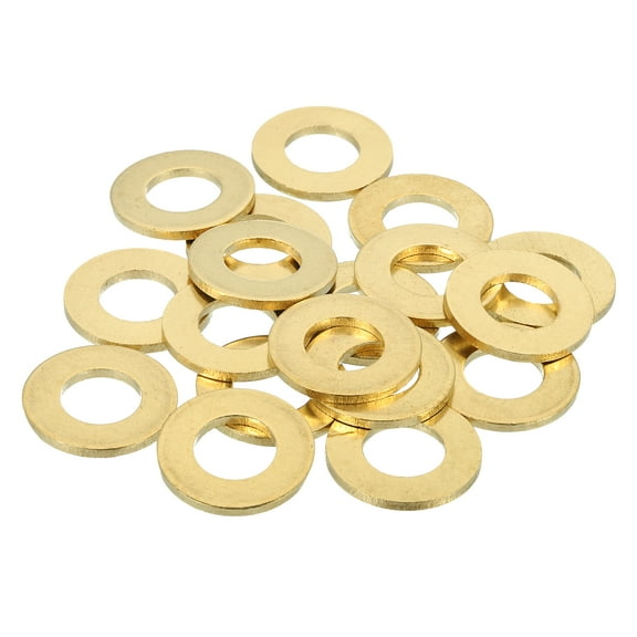 Uxcell Brass Flat Washer, 15/16" OD x 1/2" ID x 2mm Fenders Washers Assortment M12 Washer for Bolts,18 Pack