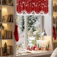 thumbnail image 3 of Valances for Windows Xmas Ornaments Ball Snowflake on Red Rod Pocket Short Curtain for bathroom living room bedroom Winter Falling Snow 1 Panel 54x18in, 3 of 7
