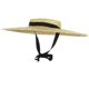 thumbnail image 1 of Sombreros grandes de paja Natural para mujer, visera de playa de ala ancha, elegante, plana, con cinta larga y cordones, Verano, 1 of 4
